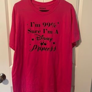 I’m 99% sure I’m a Disney Princess hot pink black glitter t shirt